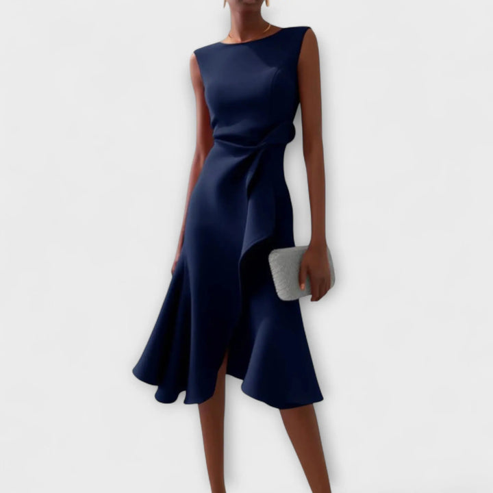 Grace | Women Sleeveless Ruffle Hem Midi Dress Luvy Boutique