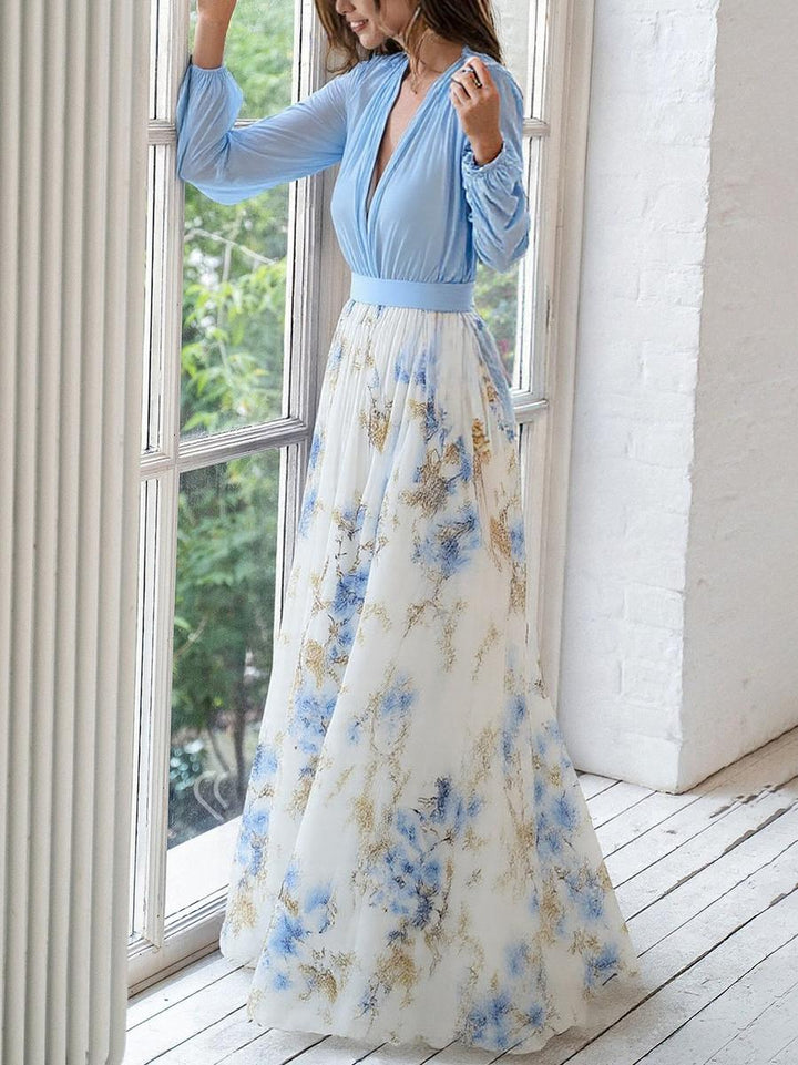 Dakota | Women’s Long Sleeve Printed Maxi Dress Luvy Boutique