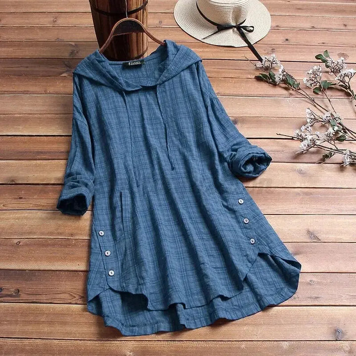 Eliana | Stylish Hooded Button-Down Dress Luvy Boutique