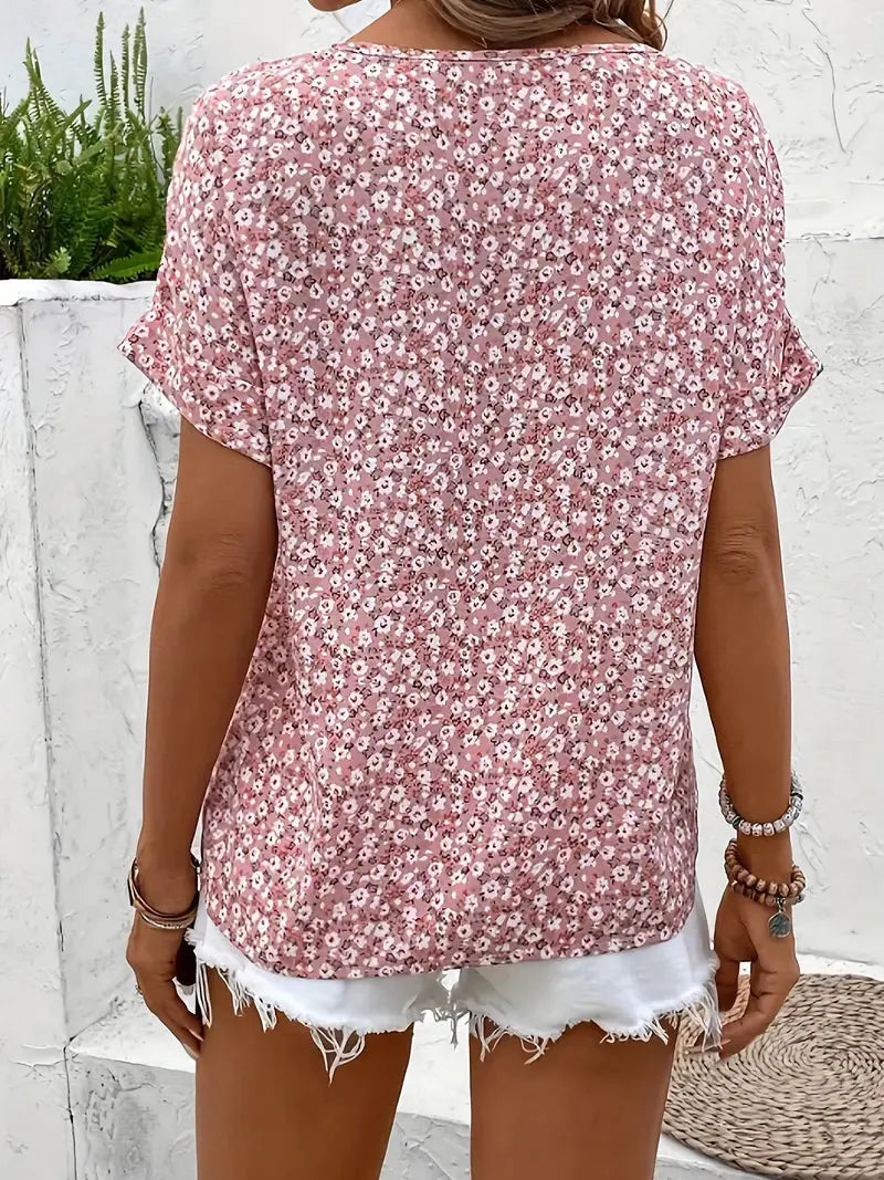 Rose | Women’s Floral Button Front Casual Blouse Luvy Boutique