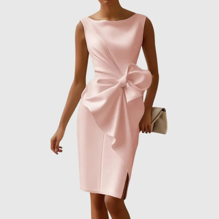 Destiny | Womens Elegant Bow Detail Midi Dress Luvy Boutique