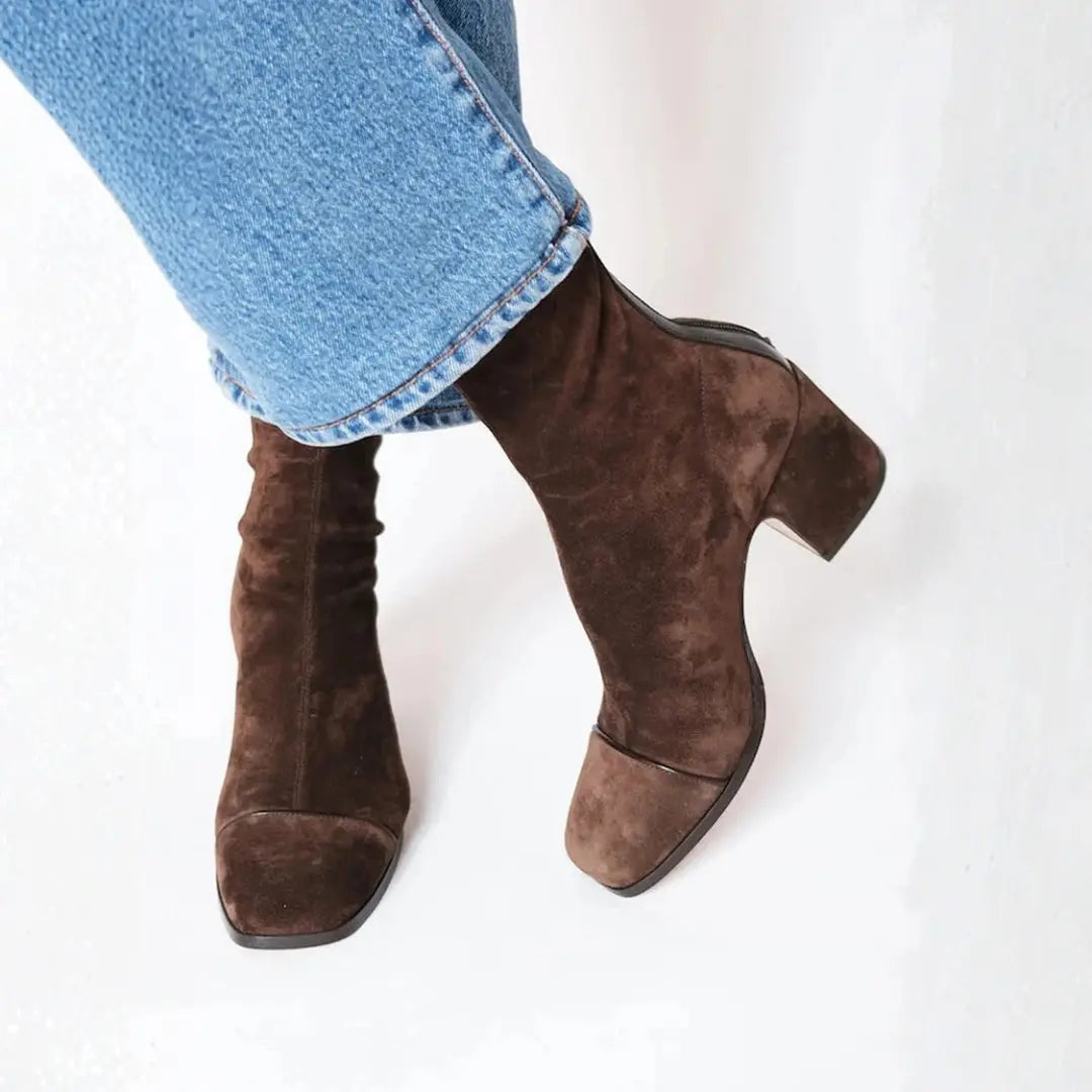 Emily | Women Block Heel Ankle Boots Luvy Boutique