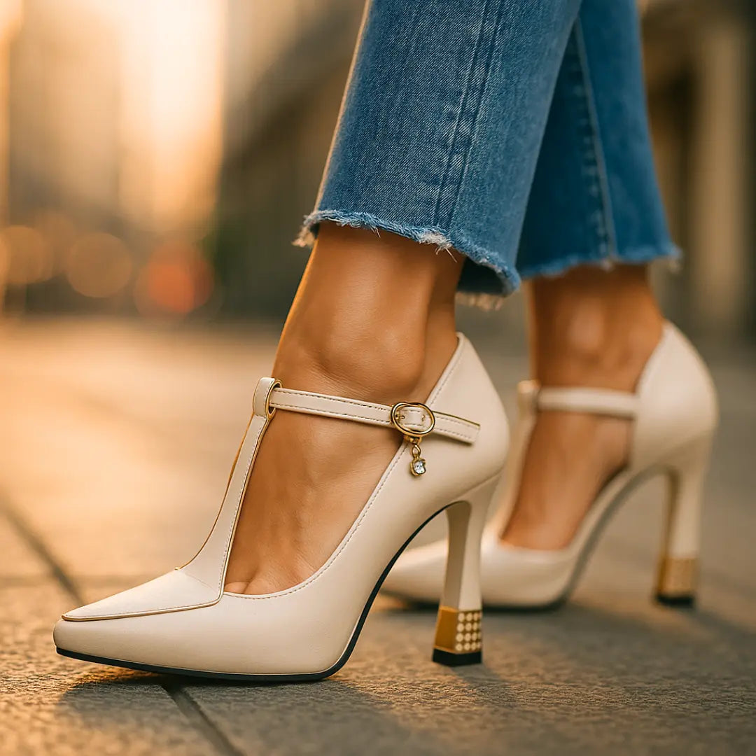 Amelia | Women’s Elegant T-Strap High Heel Pumps Luvy Boutique