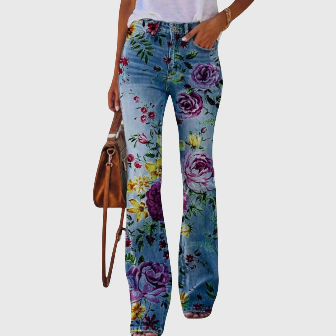 Alice | Women’s Floral Embroidered Straight Leg Jeans Luvy Boutique