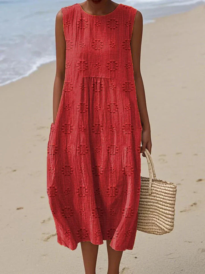 Blair | Womens Sleeveless Textured Midi Dress Luvy Boutique