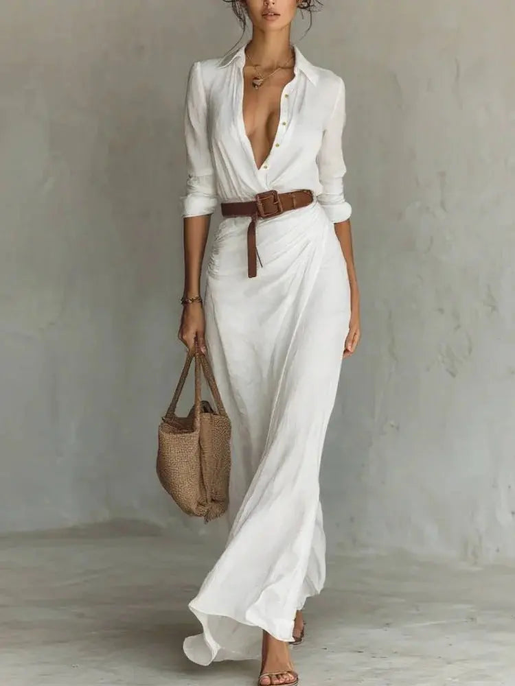 Dakota | Women Long Sleeve Wrap Maxi Dress Luvy Boutique