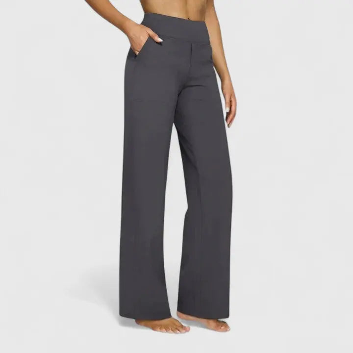 Emily  | Womens High Waist Wide Leg Pants Luvy Boutique