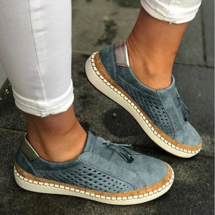 Caroline | Womens Perforated Slip On Casual Sneakers Luvy Boutique