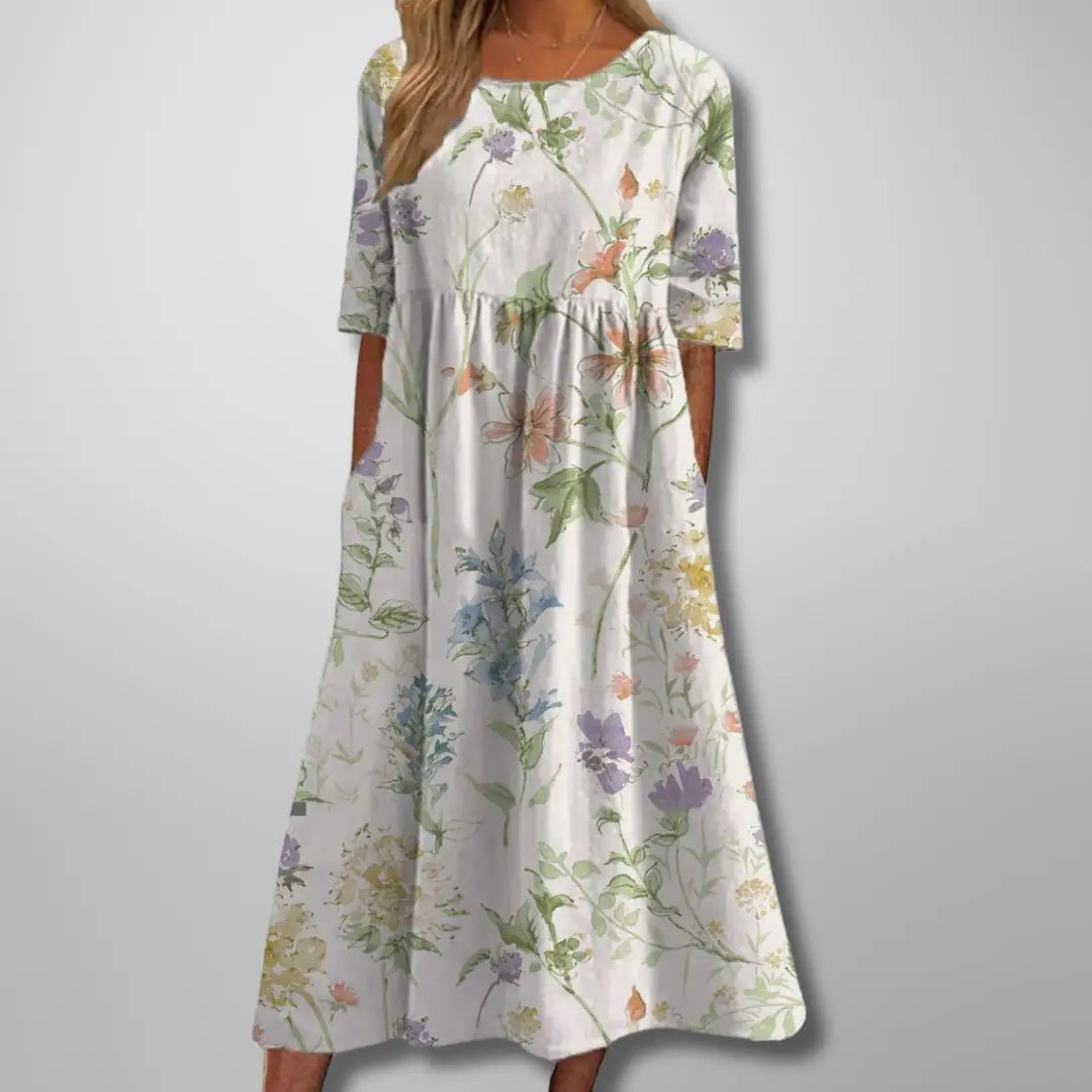 Gail™ | Relaxed Floral Midi Dress Luvy Boutique