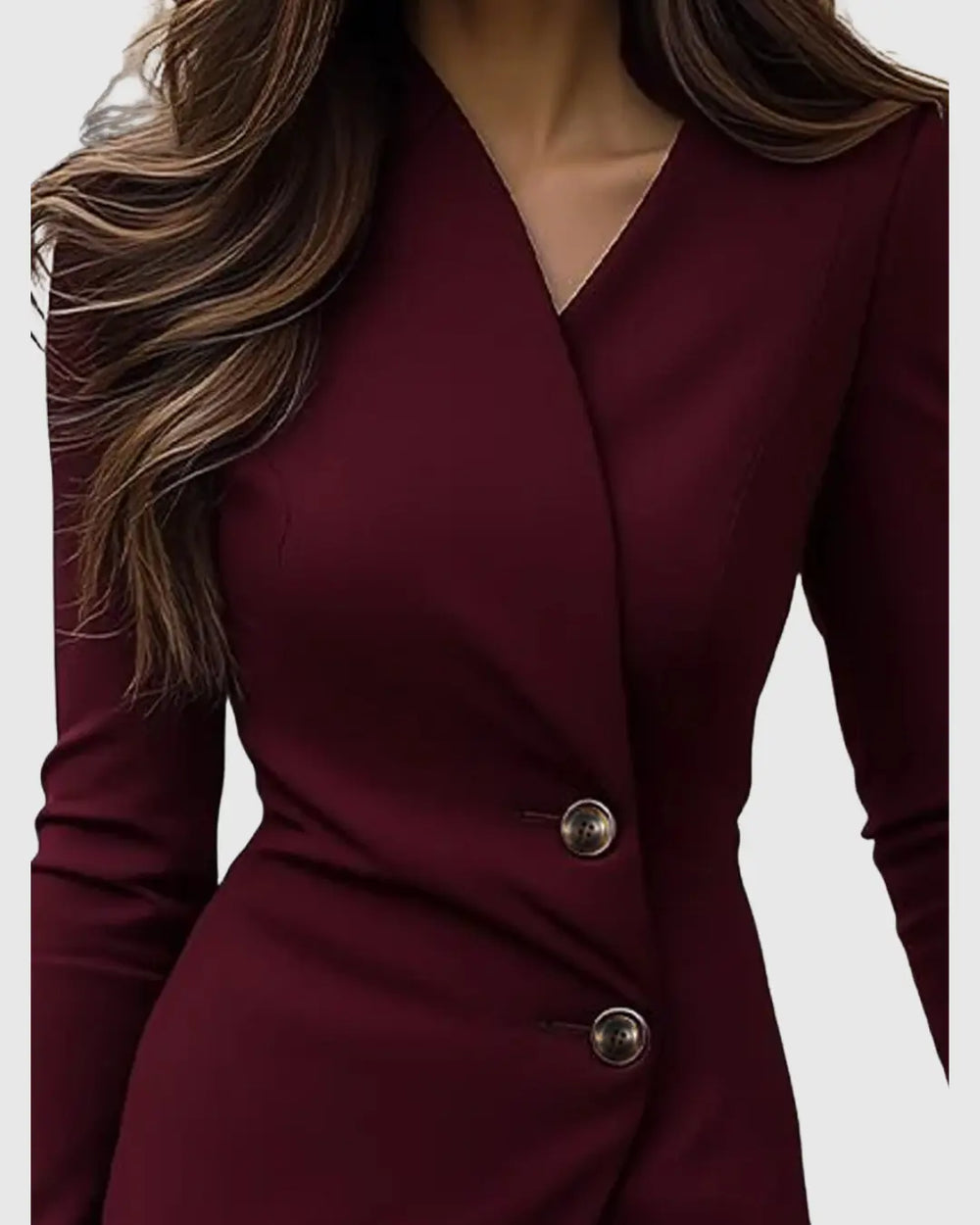 Charlotte | Women’s Wrap Style Midi Dress with Buttons Luvy Boutique