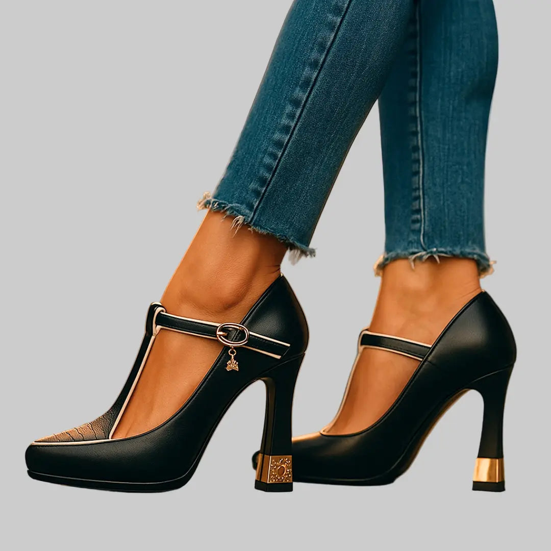 Amelia | Women’s Elegant T-Strap High Heel Pumps Luvy Boutique