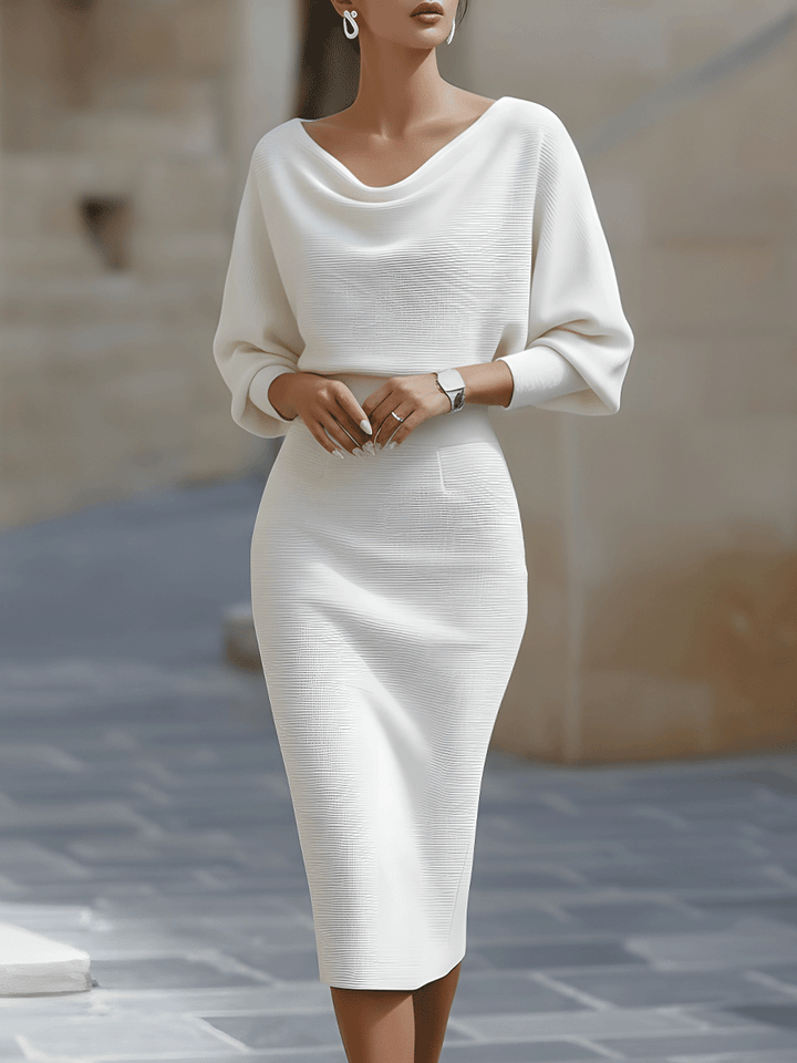 Isabella | Women Elegant Stretch Comfortable Midi Dress Luvy Boutique