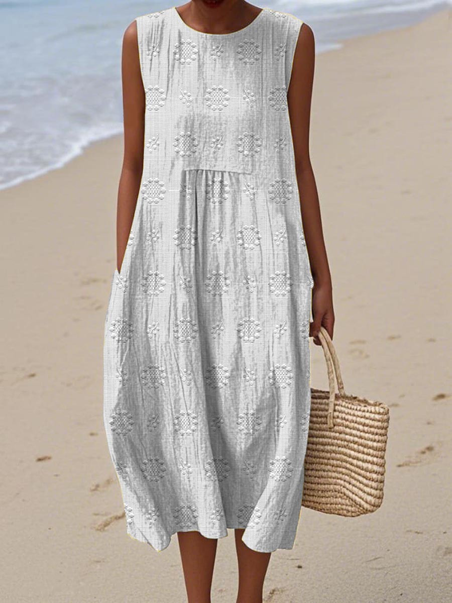 Blair | Womens Sleeveless Textured Midi Dress Luvy Boutique