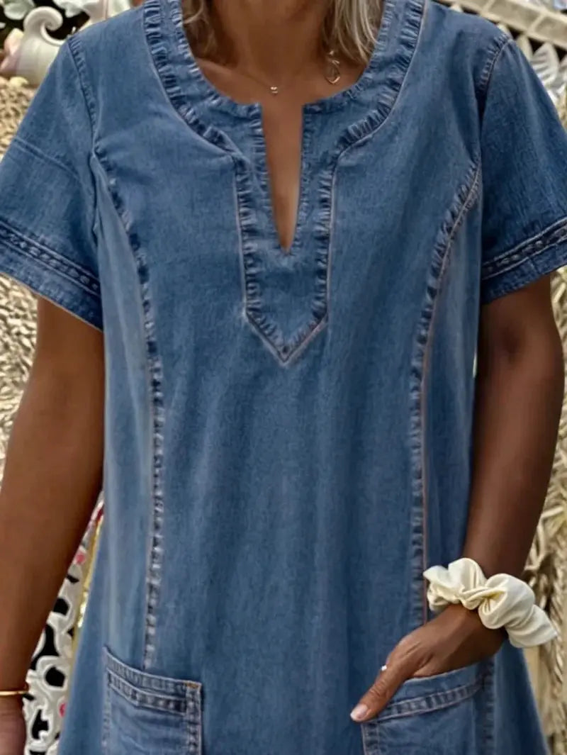 Matilda - Soft Denim Dress Luvy Boutique