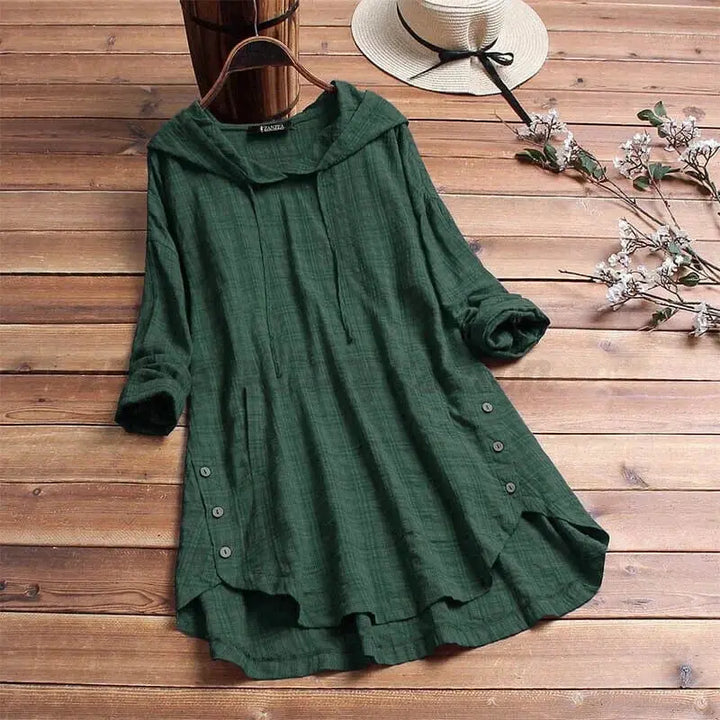 Eliana | Stylish Hooded Button-Down Dress Luvy Boutique