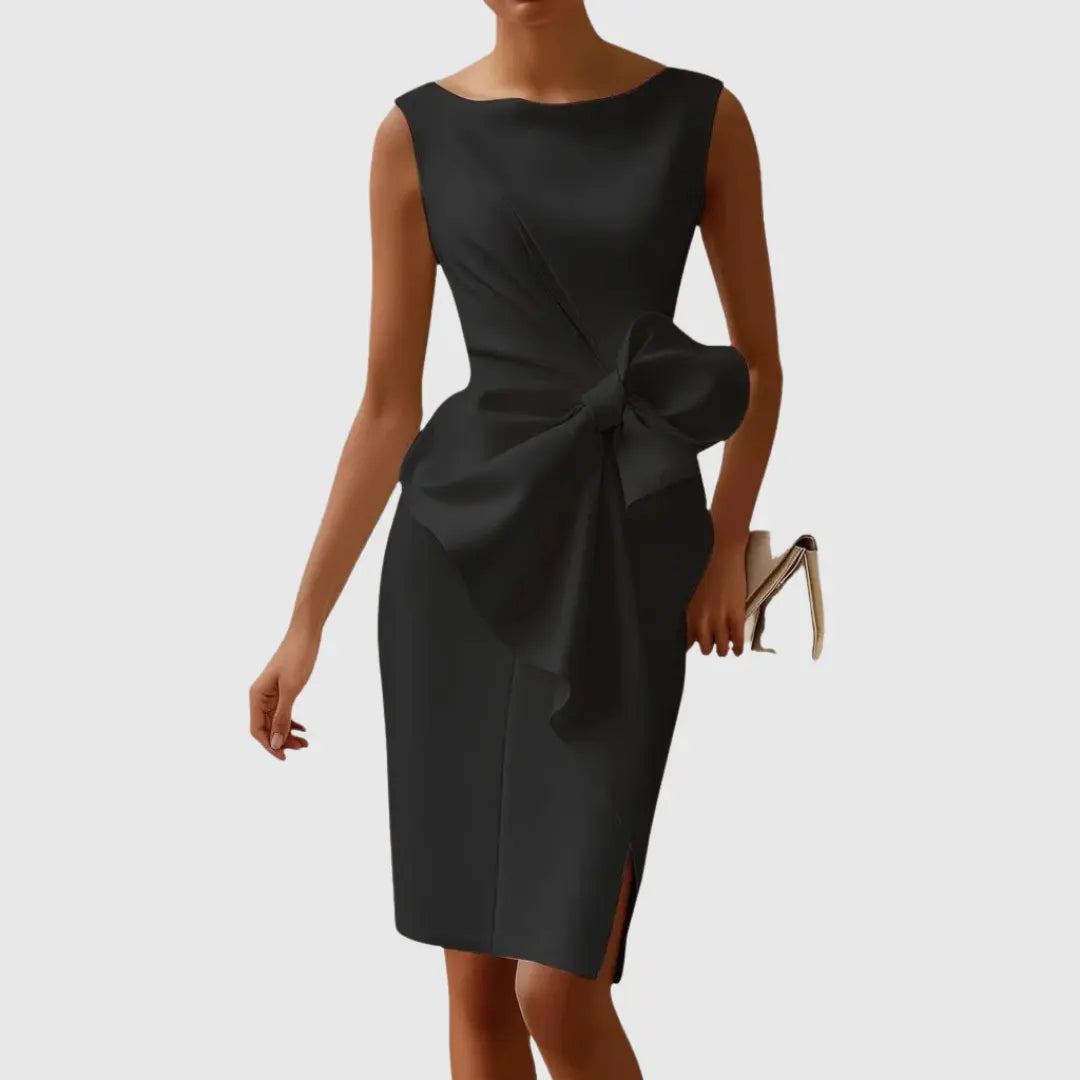 Destiny | Womens Elegant Bow Detail Midi Dress Luvy Boutique