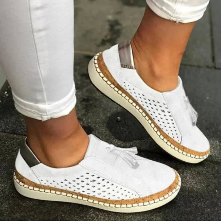Caroline | Womens Perforated Slip On Casual Sneakers Luvy Boutique