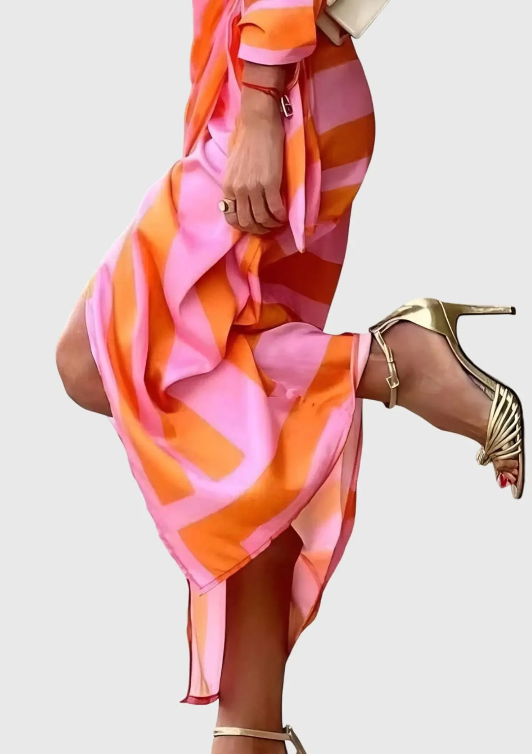 Eva | Women’s Printed Wrap Midi Dress Luvy Boutique