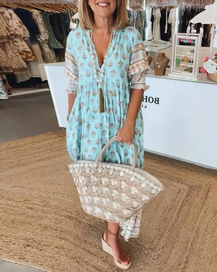 Alma | Patterned Dress That Makes You Feel Lively Luvy Boutique