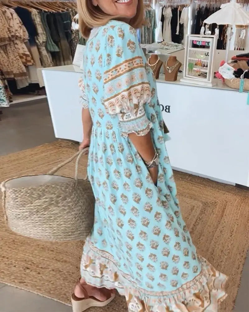 Alma | Patterned Dress That Makes You Feel Lively Luvy Boutique