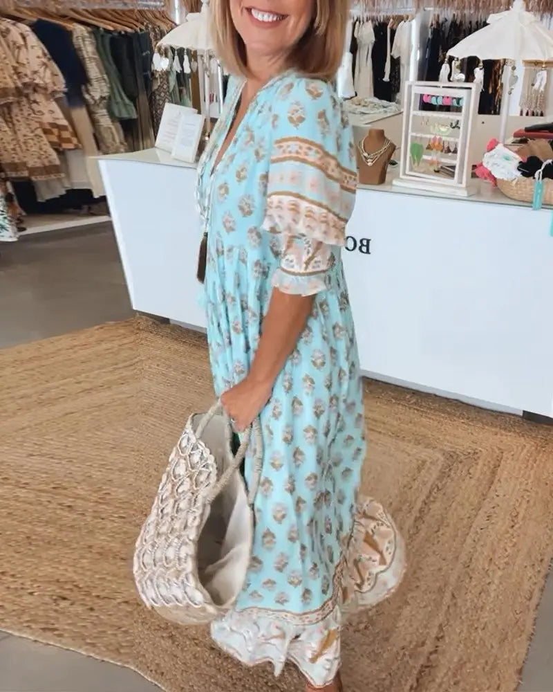 Alma | Patterned Dress That Makes You Feel Lively Luvy Boutique