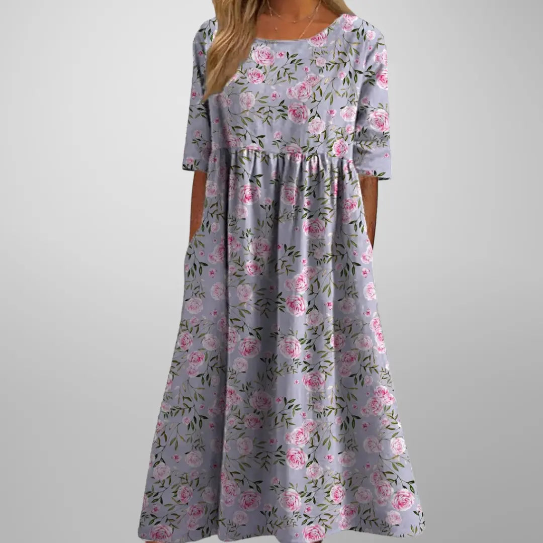 Gail™ | Relaxed Floral Midi Dress Luvy Boutique