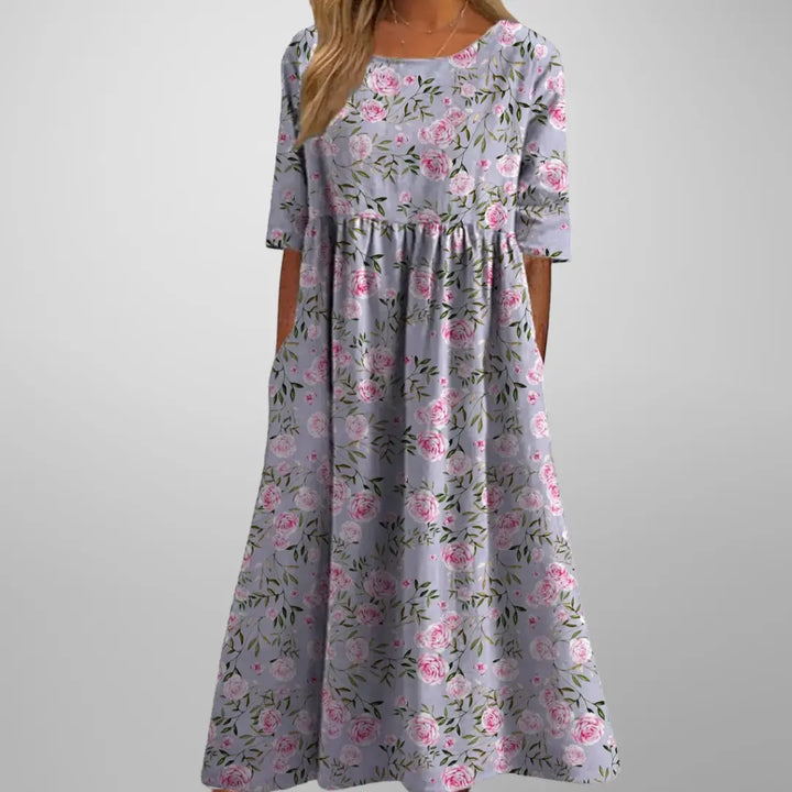 Gail™ | Relaxed Floral Midi Dress Luvy Boutique
