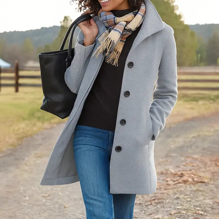 Alice | Women Button Front Casual Coat Luvy Boutique