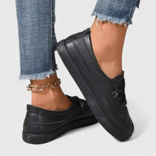Brooklyn | Women’s Classic White Lace-Up Casual Sneakers Luvy Boutique