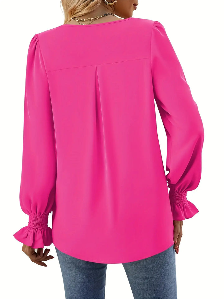 Daisy | Chic V-Neck Puff Sleeve Blouse Luvy Boutique