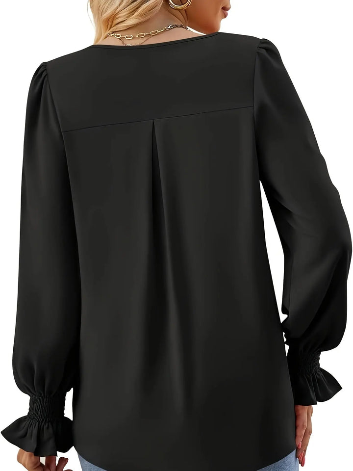 Daisy | Chic V-Neck Puff Sleeve Blouse Luvy Boutique
