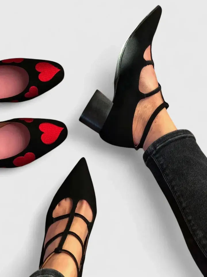 Daisy | Women’s Comfortable T-Strap Low Heel Shoes Luvy Boutique