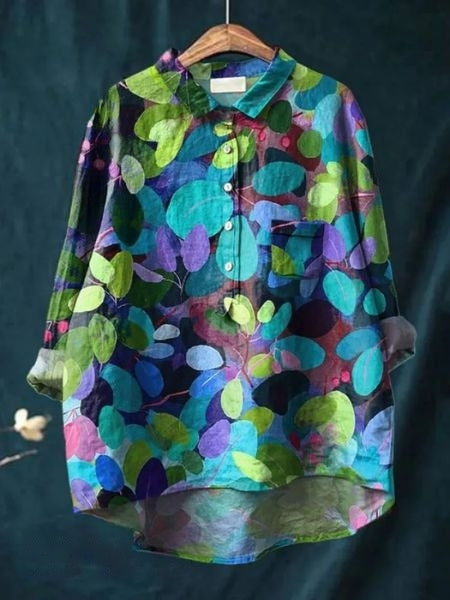 Audrey | Womens Floral Button Up Long Sleeve Shirt Luvy Boutique