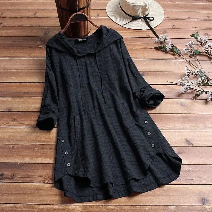 Eliana | Stylish Hooded Button-Down Dress Luvy Boutique