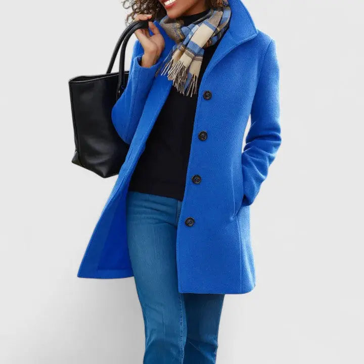 Brooklyn | Women Button Front Long Coat Luvy Boutique