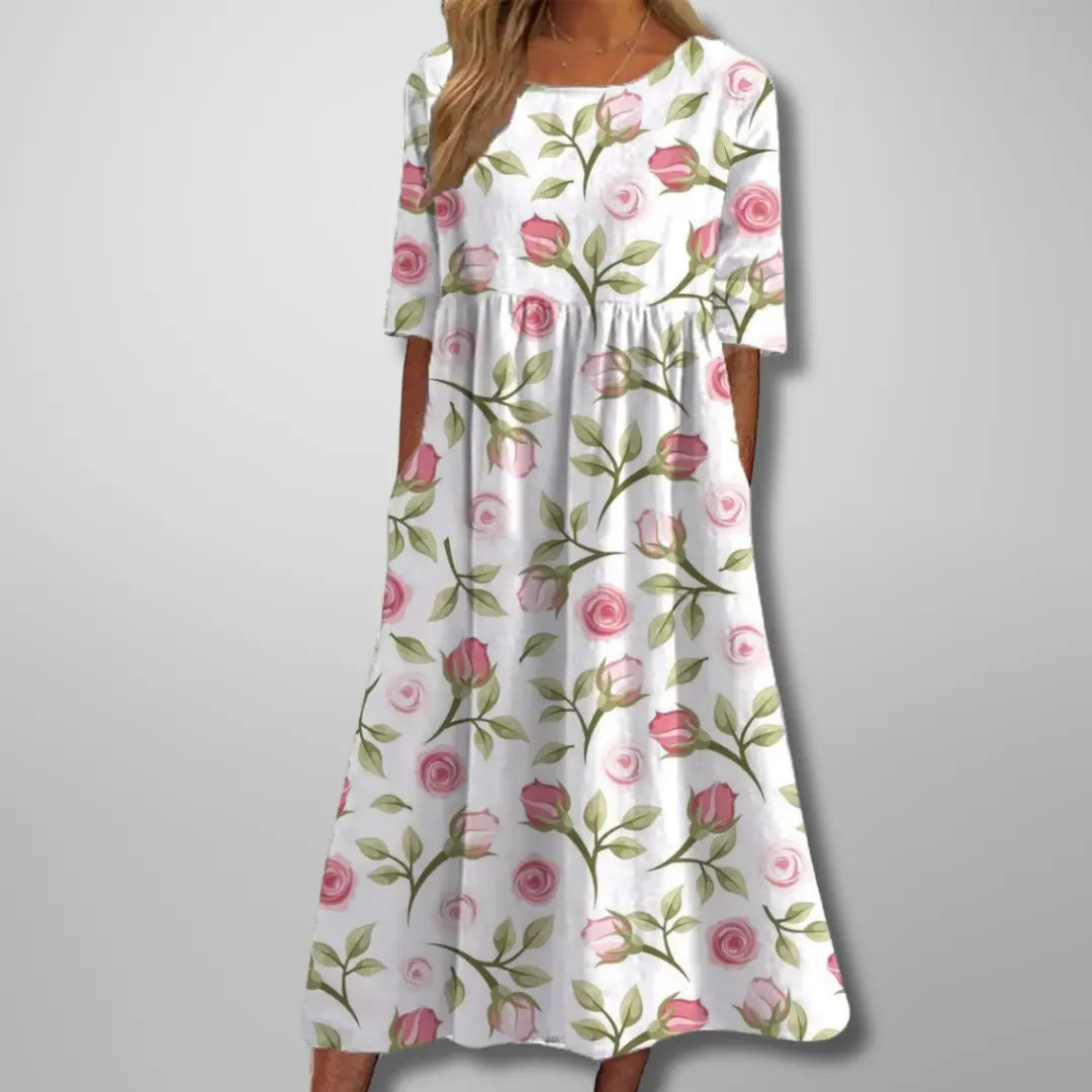 Gail™ | Relaxed Floral Midi Dress Luvy Boutique