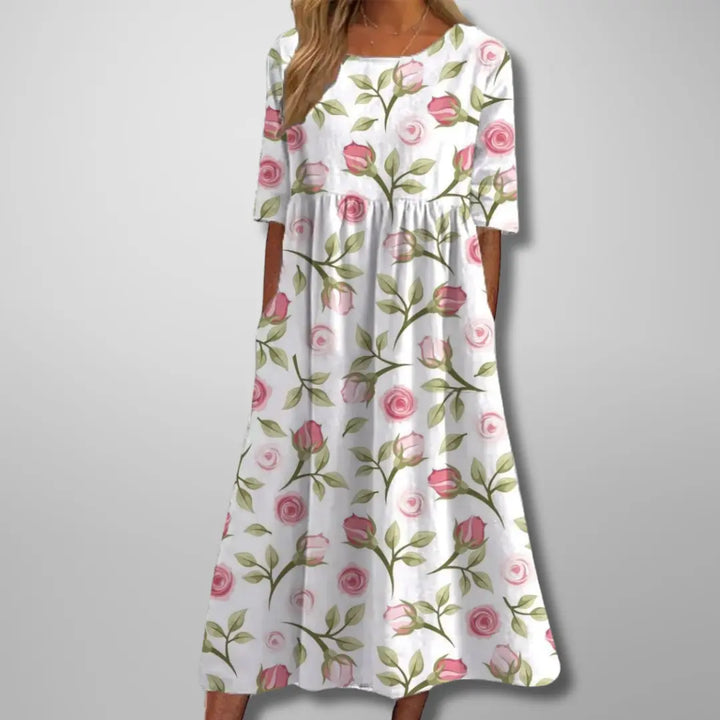 Gail™ | Relaxed Floral Midi Dress Luvy Boutique