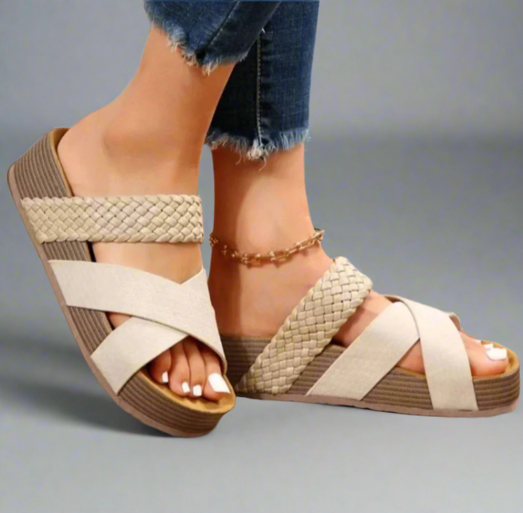 Alice | Women’s Cross Strap Platform Sandals Luvy Boutique