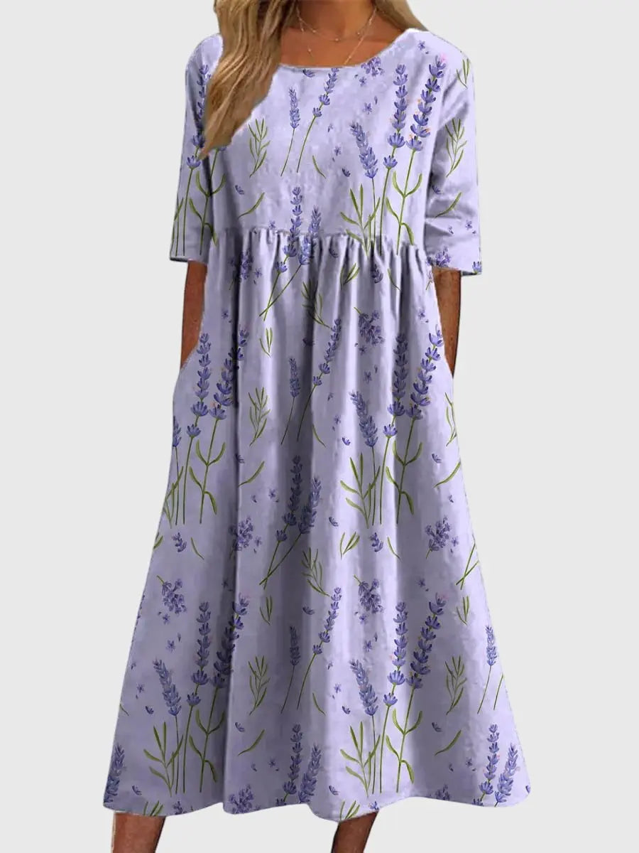 Daisy | Womens Vintage Floral Midi Dress Luvy Boutique