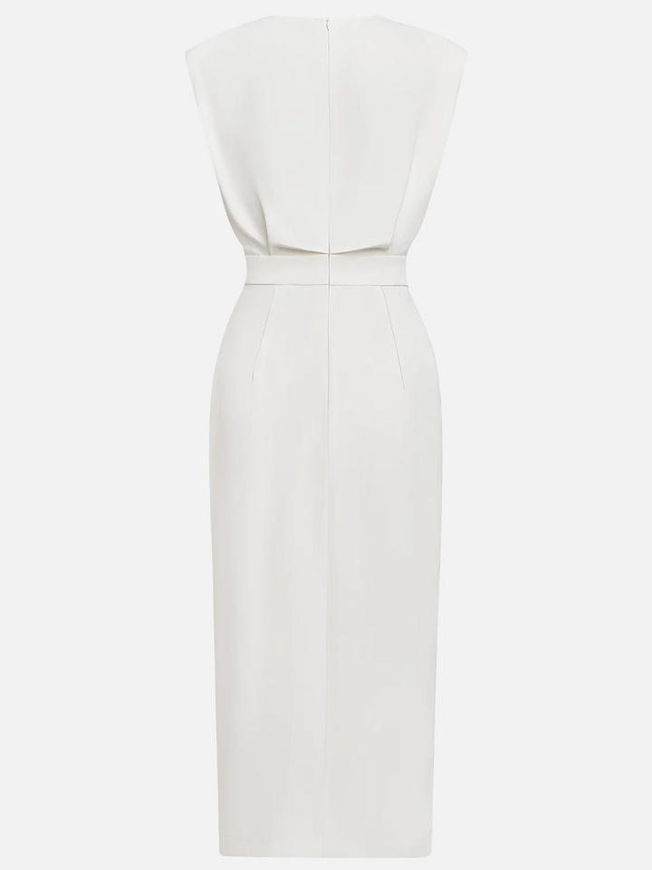 Caroline | Women’s Elegant Button Detail Midi Dress Luvy Boutique