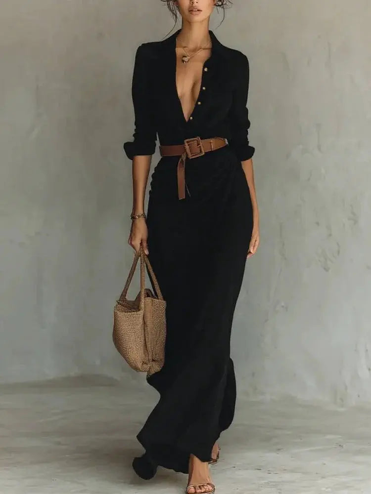 Dakota | Women Long Sleeve Wrap Maxi Dress Luvy Boutique