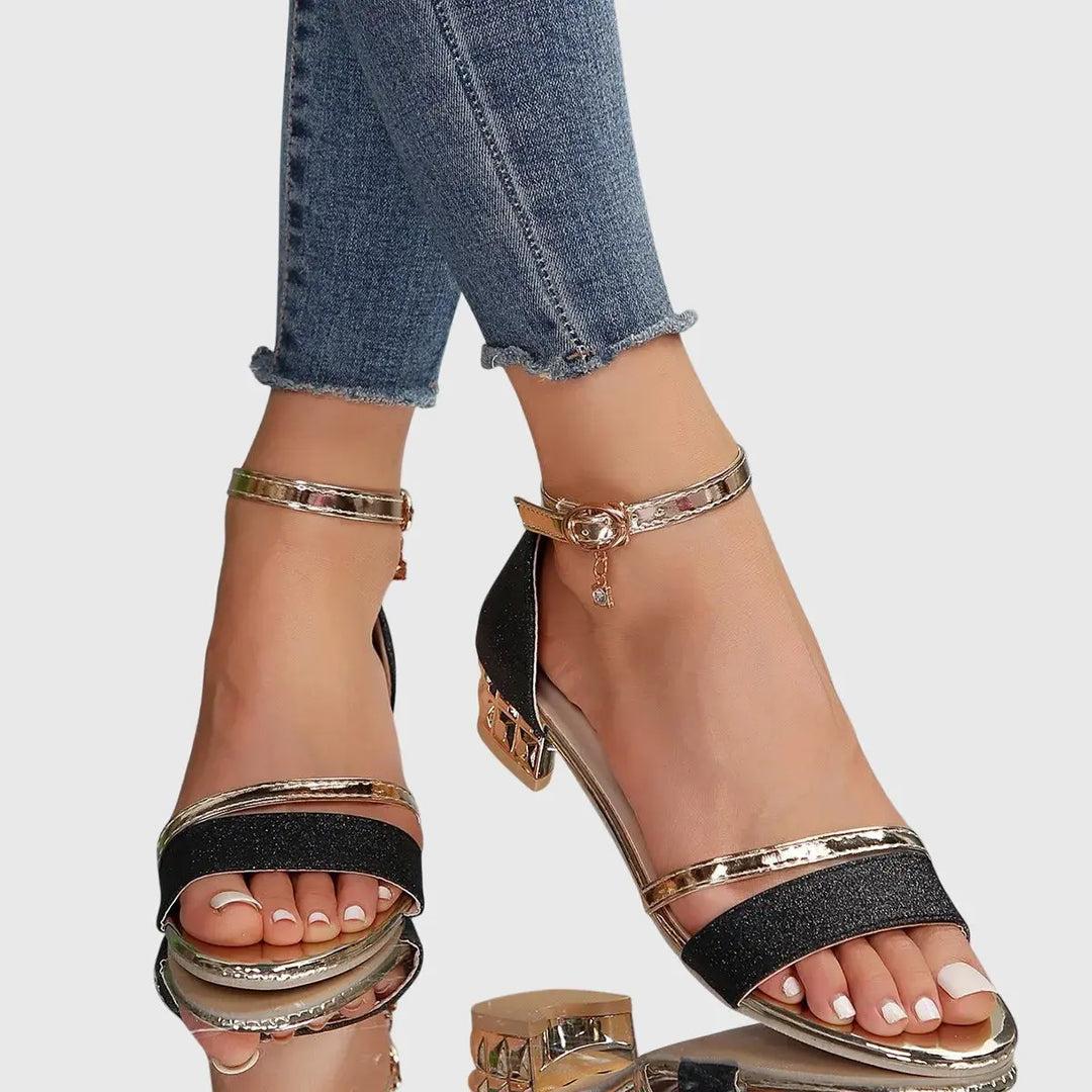 Daisy | Womens Ankle Strap Block Heel Sandals Luvy Boutique