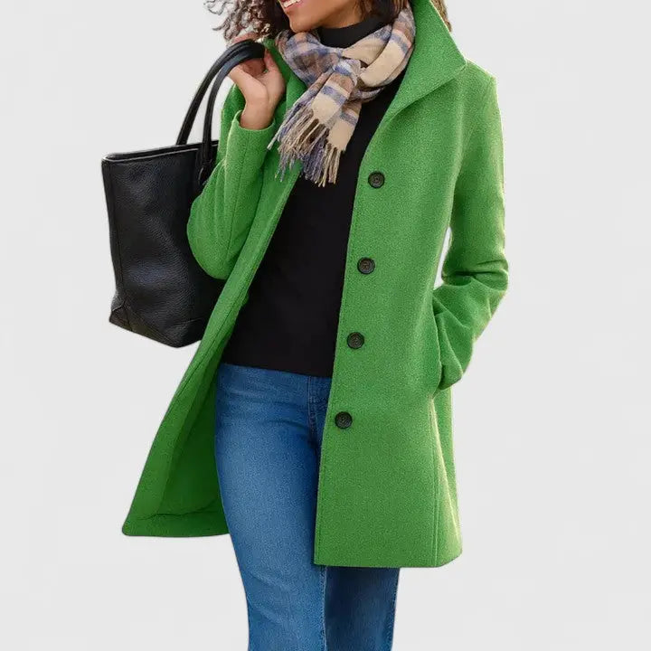 Brooklyn | Women Button Front Long Coat Luvy Boutique