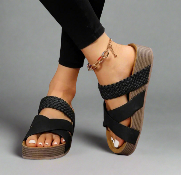 Alice | Women’s Cross Strap Platform Sandals Luvy Boutique