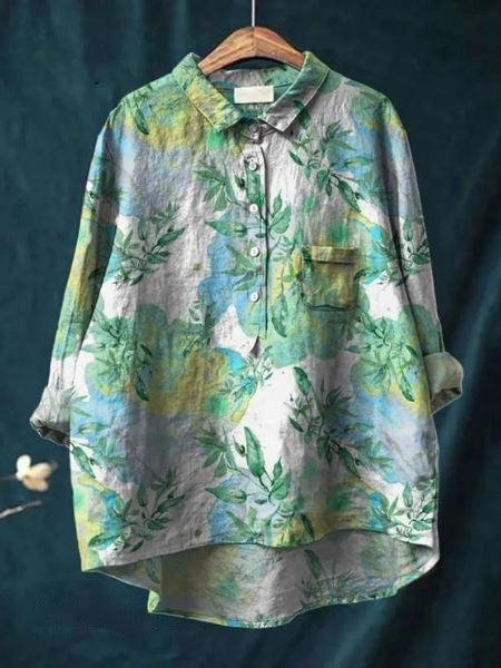 Audrey | Womens Floral Button Up Long Sleeve Shirt Luvy Boutique
