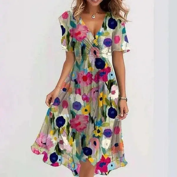 Nallely | Stylish Floral Wrap Dress Luvy Boutique