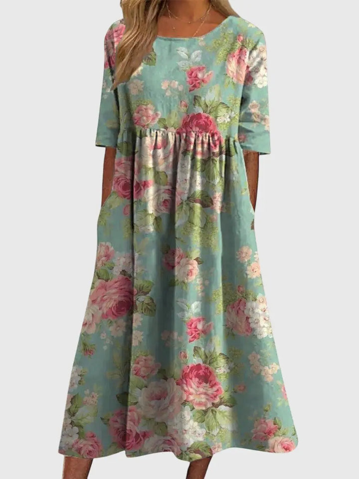 Daisy | Womens Vintage Floral Midi Dress Luvy Boutique