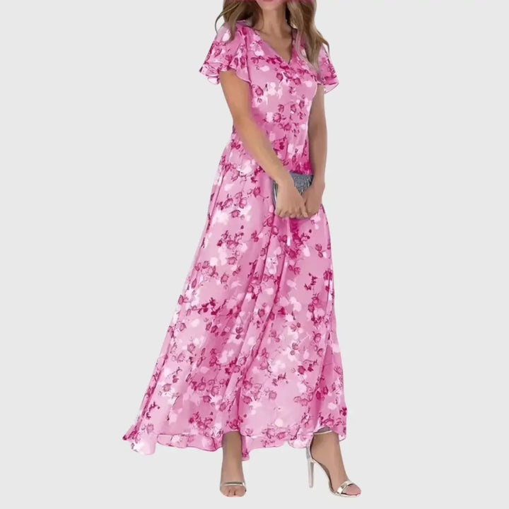 Danielle | Women’s Floral V Neck Maxi Dress Luvy Boutique