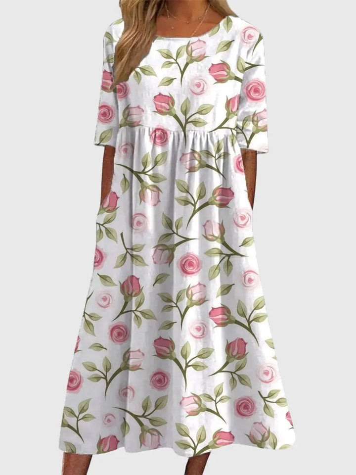 Daisy | Womens Vintage Floral Midi Dress Luvy Boutique