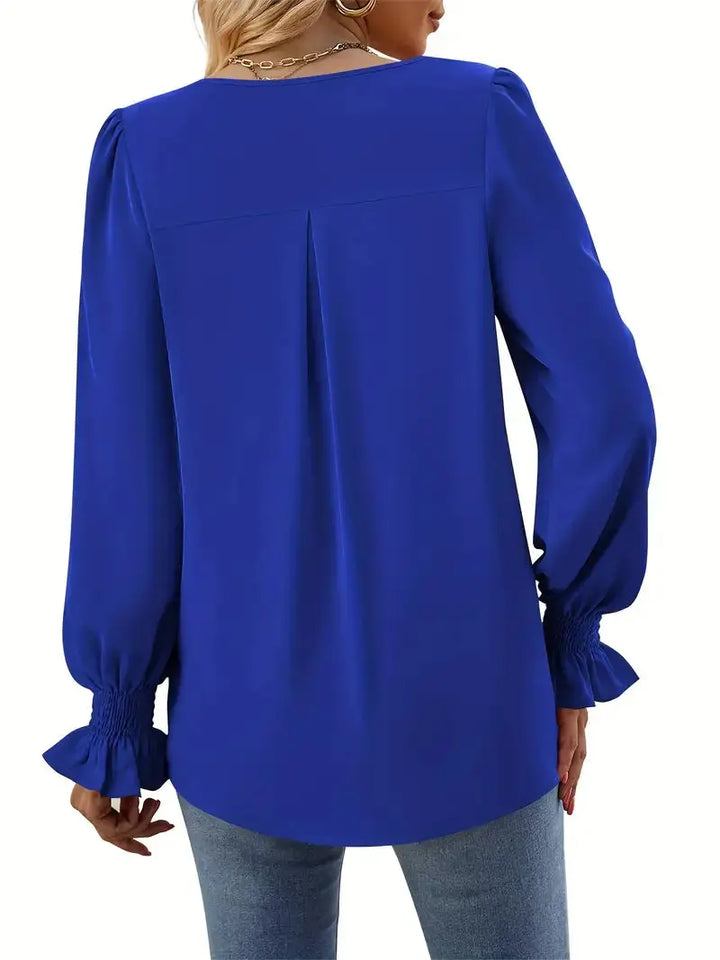 Daisy | Chic V-Neck Puff Sleeve Blouse Luvy Boutique